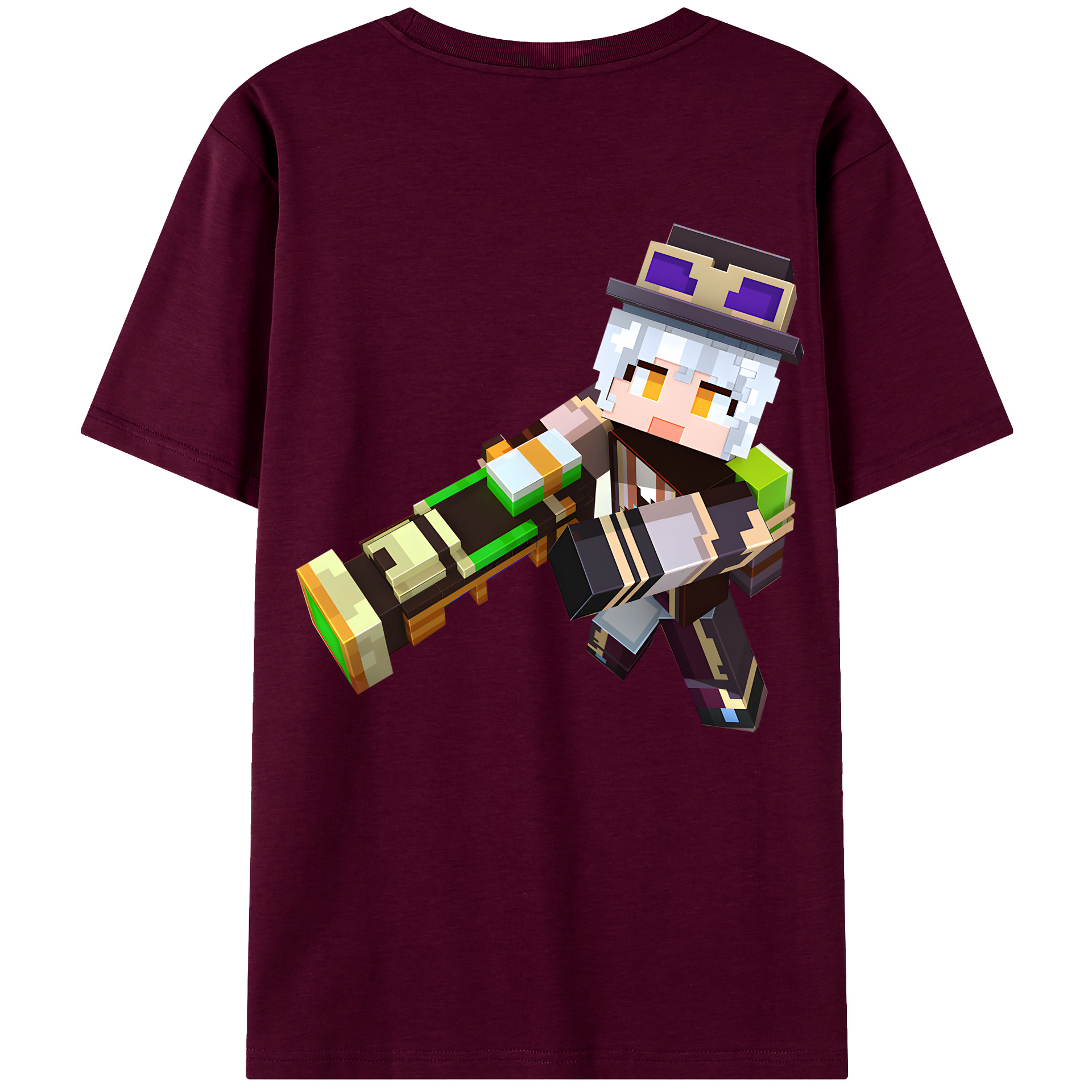 （画像用） マインクラフト ブロックの世界 Minecraft MC Block world レディース半袖Tシャツ(バックプリント)